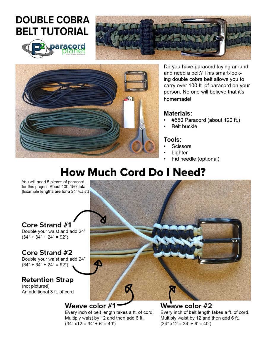 Paracord Belt Tutorial-Double Cobra Weave